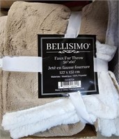 Faux Fur Throw Beige BELLISSIMO Approx 50" x 60"