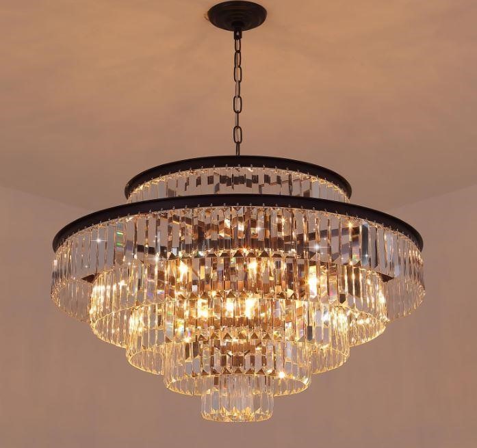 DSRJ HOME Modern Crystal Chandeliers, W32, 17-Ligh