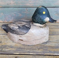 EARLY PAINTED WOODEN DUCK DECOY