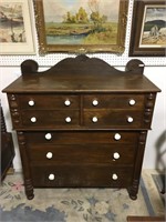 ANTIQUE BUTTERNUT 6 DRAWER BONNET CHEST