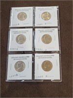 6 brilliant uncirculated Jefferson nickels