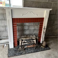 Vintage Faux Fireplace & Accessories