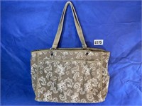 Cloth Print Bag w/Outside Divided Pockets, 15"