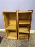 Two wooden shelves