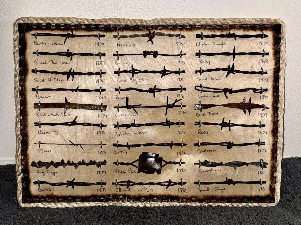 RARE 1800's AUTHENTIC BARBWIRE WESTERN DISPLAY