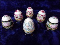 Group of 6 Porcelain Trinket Boxes