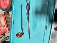Brass Handled Copper Ladle & Knife Sharpener