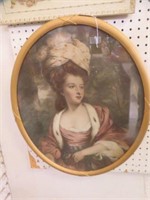 FRAMED LADY PRINT 24"T X 20"W