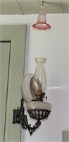 wall bracket light with iron bracket, clear glass