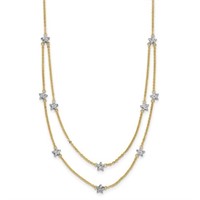 14K- Two Tone Double Chain Star Necklace
