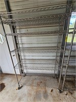 6' stainless wire shelf on casters