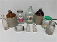 Box Lot Misc Old Bottles and Stoneware etc (A/F)