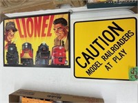 Lionel Sign and railraod sign