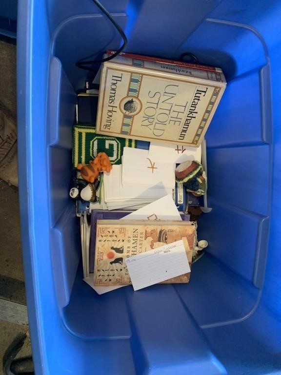Miscellaneous tote of books and items