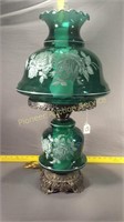 Green floral Hurricane Lamp