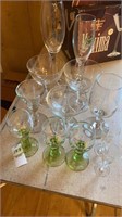 Various glass stemware