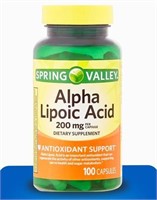 Spring Valley, Alpha Lipoic Acid, 200 mg, 100 Ct