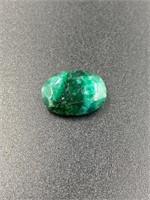 5.10 Carat Oval Cut Green Emerald GIA