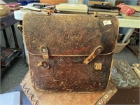 Very Old Leather Messenger Bag  (Living room by