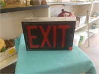 WOOD EXIT SIGN