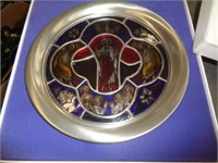 1977 FRANKLIN MINT STAINED GLASS PLATE
