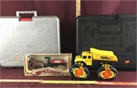 Vintage Toy Lot: Plastic Tonka Truck, RC Cars with