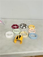 8 Lucite bangle bracelets