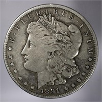 1891-CC Morgan Silver Dollar Carson City Mint