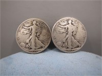 Pair of 1935 Walking Liberty Silver Half Dollar