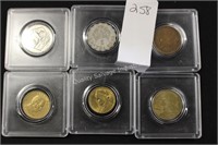 6 collectible coins  (display)