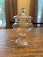 GLASS APOTHECARY CANDY STYLE JAR WITH LID