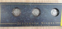 Jefferson wartime nickels 2 43 and one 44