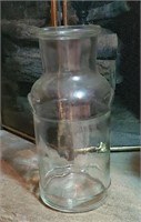 Glass milk jug jar approx 15 inches tall