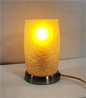 Table Lamp Crackle Glass Globe Metal Base
