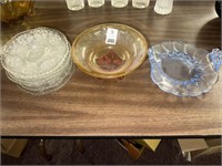 Tiffin Glass bowl, plates, etc.