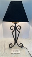 Table Lamp w/ Black Shade & Dimmer Bulb