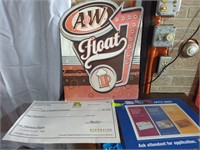 A&W float sign and other advertising pieces