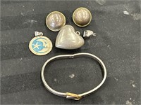 Sterling Silver Bracelet, Earrings, Pieces