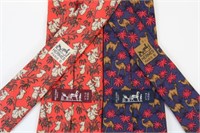 (2) VINTAGE HERMES SILK NECK TIES