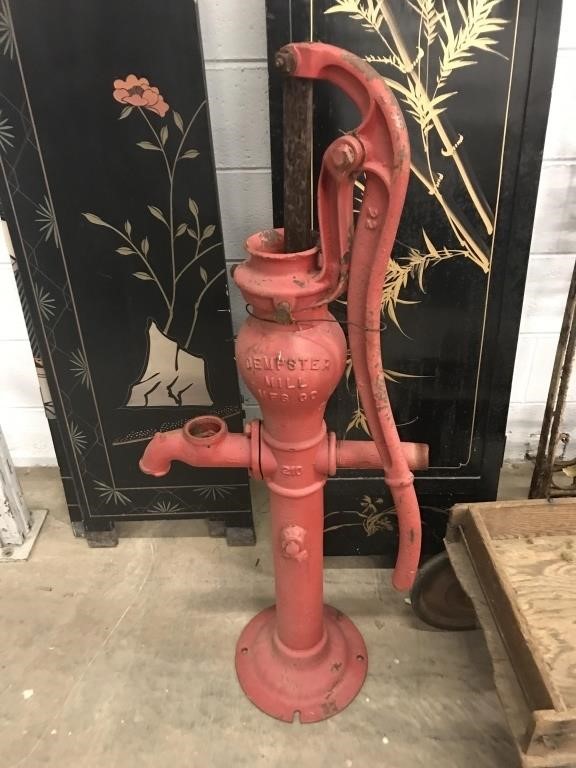 Red Metal Dempster Mill Hand Water Pump