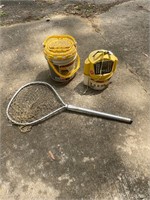 2- Frabill minnow buckets and fish net