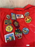 Boy Scout Badges on Columbia Coat