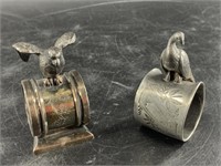 Two antique silver-plated napkin rings