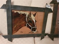PAINTED HORSE GLASS WALL ART
