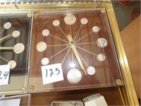 1964 COIN CLOCK SOME COINS 90% SILVER