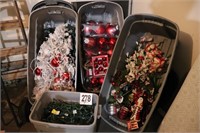(4) Totes of Christmas Décor (G)