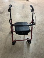 Nice rolling seated walker with brakes and storage