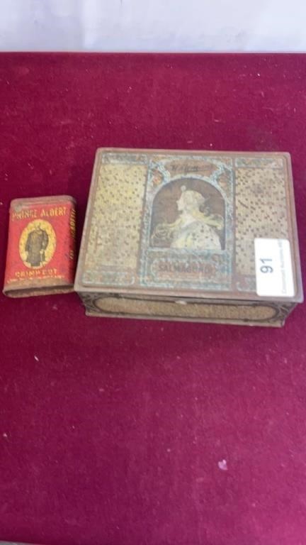 Two vintage metal boxes