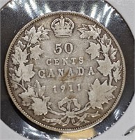 19011Canadian Sterling Silver 50-Cent Half Dollar