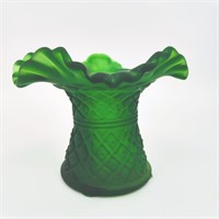 Kanawha Emerald Green Crimped Vase